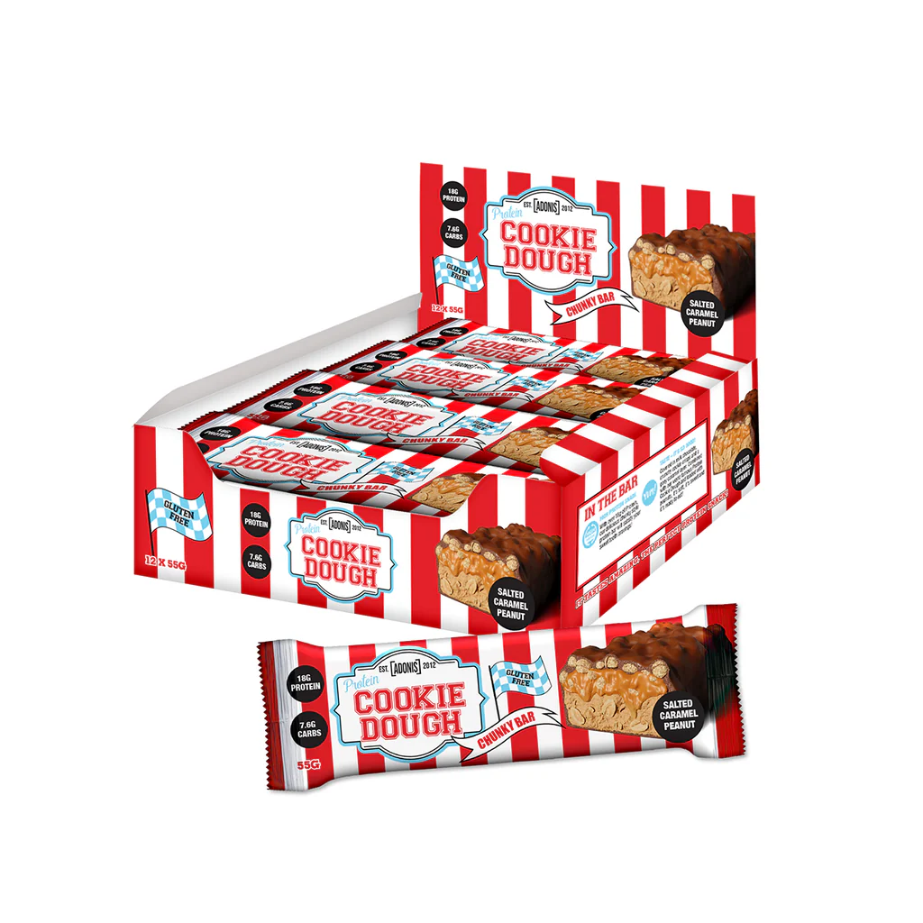 ADONIS Protein Bar, 12 Bars per box – Salted Carmel Peanut
