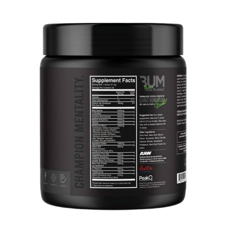 RAW BUM THUPER THAVAGE (Super Savage) Pre-Workout 628gm - White Cherry