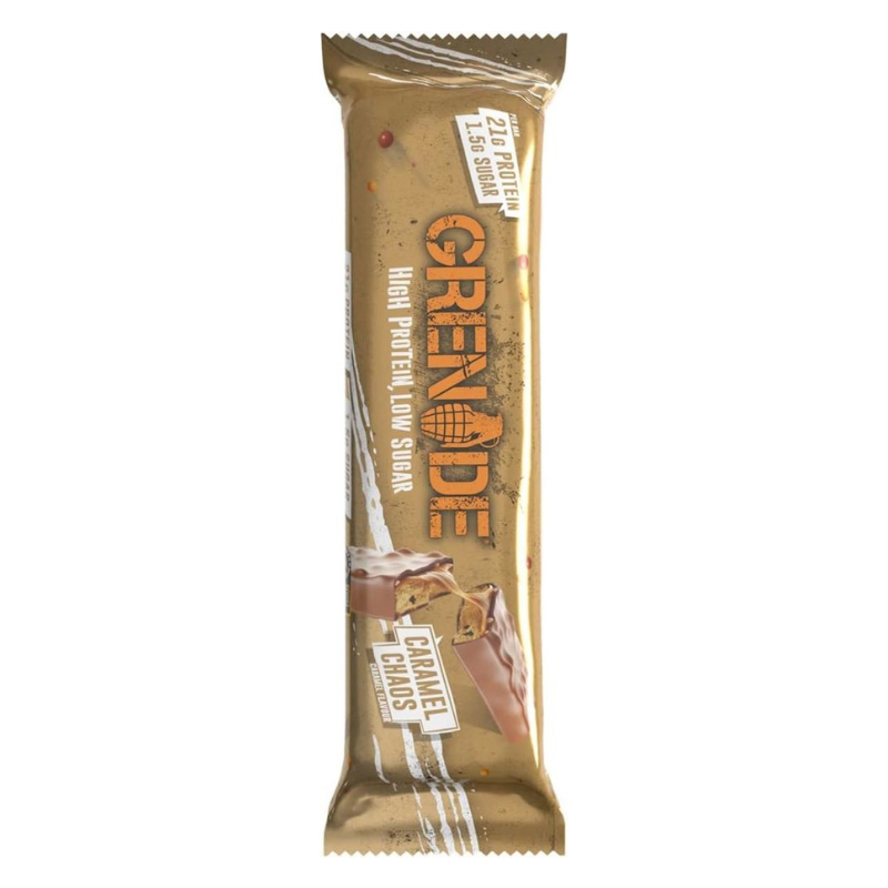 Grenade High Protein and Low Carb Bar, 12 Bars - Caramel Chaos