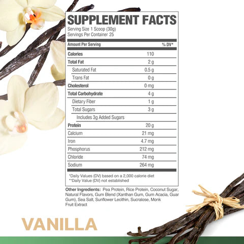 RAW Vegan Protein 750gm - Vanilla