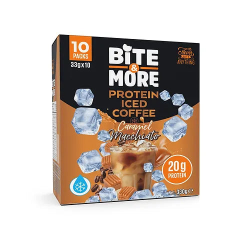 Macchiato Iced coffee protein, 10 sachets per box - Caramel