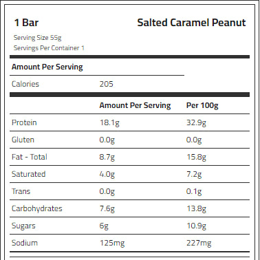 ADONIS Protein Bar, 12 Bars per box – Salted Carmel Peanut