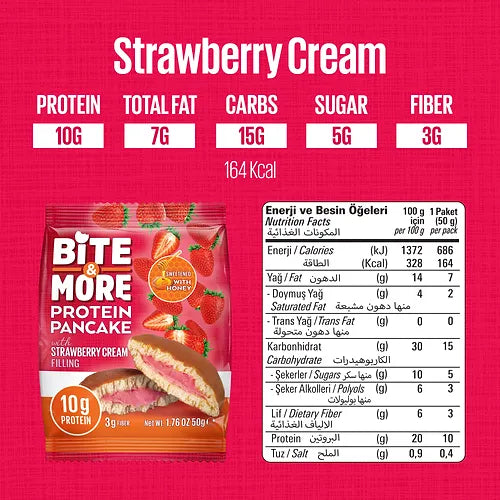 Protein Pancakes, 12 pcs per box - Strawberry Cream