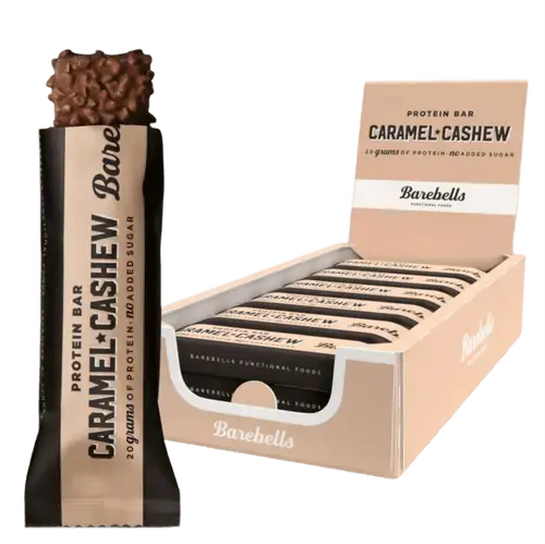 Barebells Caramel Cashew Protein Bar – 12-Pack (55g Each) 660g- High-Protein, Low-Sugar Snack