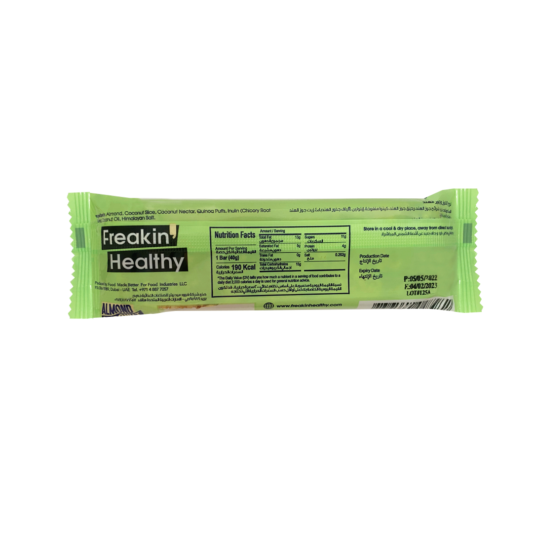 Freakin' Healthy Almond Coconut Bar, 40g x 12 pcs