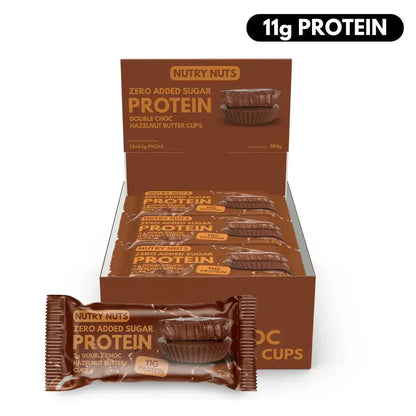 Nutry Nuts Protein Hazelnut Peanut Butter Cups | High Protein Snack | Gluten-Free | No Palm Oil | Delicious Chocolate Treat- 12x42g