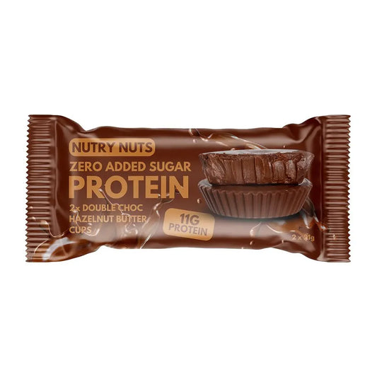 Nutry Nuts Protein Hazelnut Peanut Butter Cups | High Protein Snack | Gluten-Free | No Palm Oil | Delicious Chocolate Treat- 12x42g